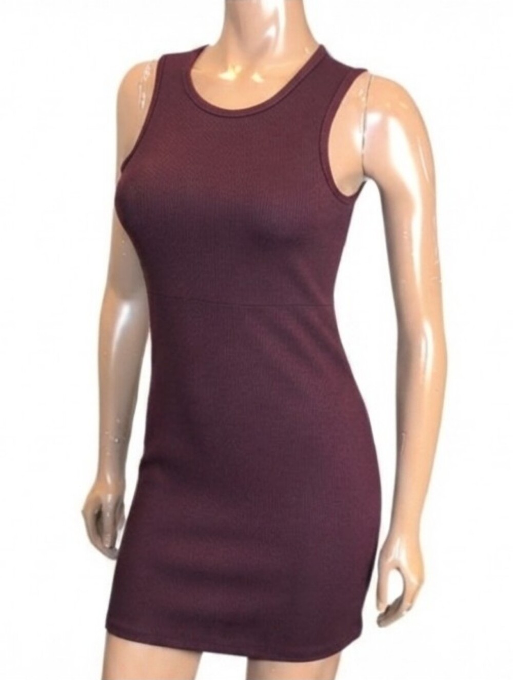 Dex Sleeveless Mini Dress Womens XS Fitted Bodycon Purple Black Pattern